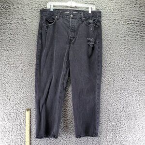 Old Navy Jeans Womens 12 Black High-Rise Slouchy Straight